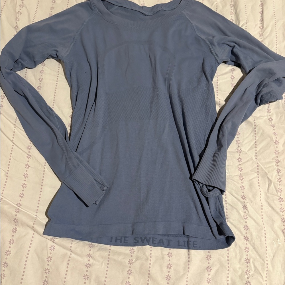 Lululemon Athletica Gray Fitted Long Sleeve Sweatshirt